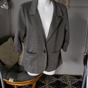 Gray one button blazer